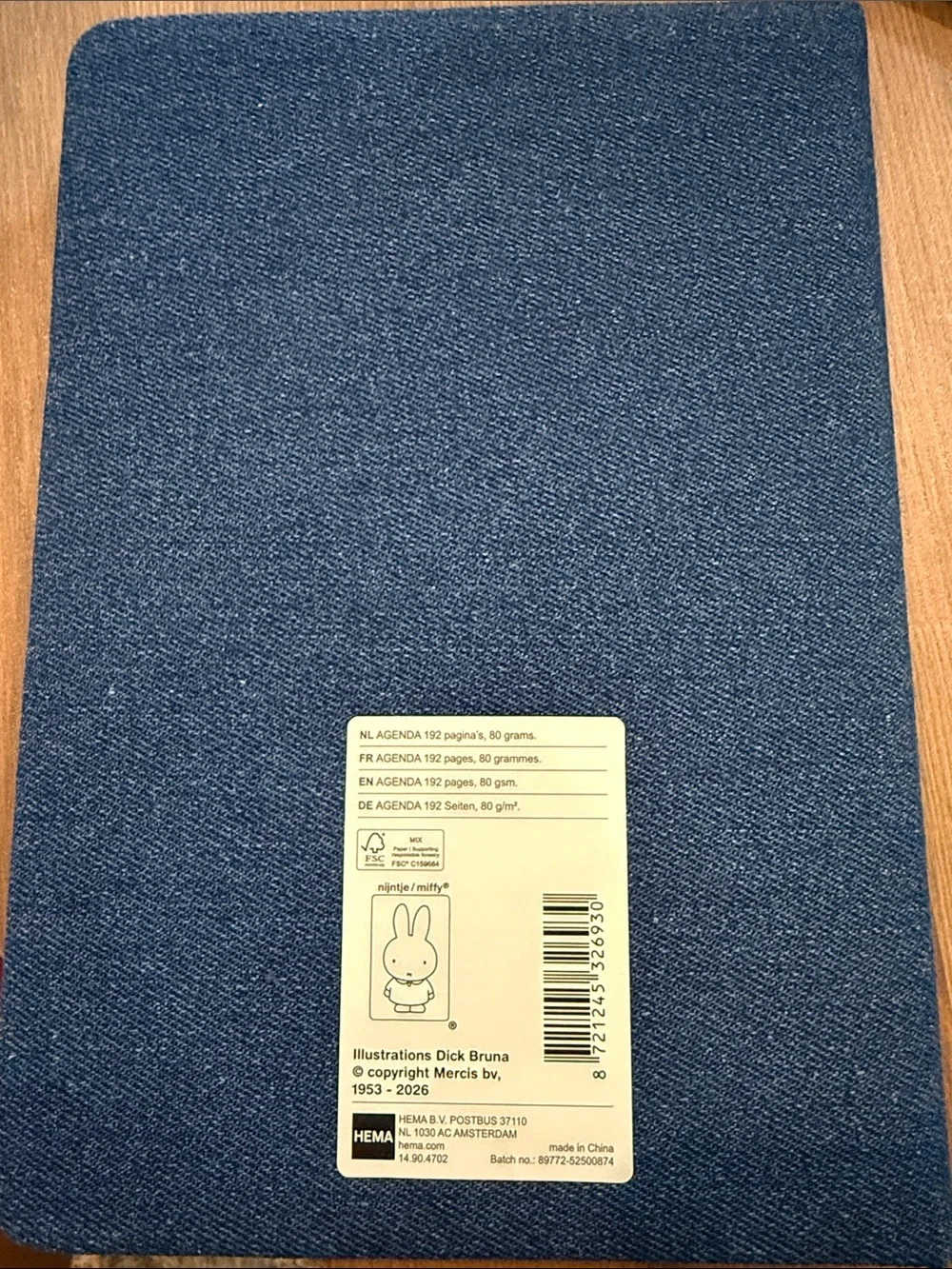 NWT 2026-2027 Miffy Denim Agenda with Miffy’s Snout
